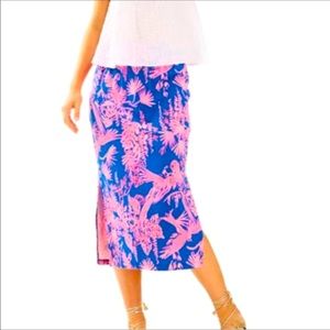Lilly Pulitzer Night Caw Midi Skirt